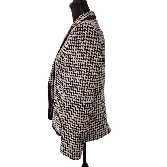 KASPER Houndstooth Blazer Size 8P Women's Black White Suit Coat Jacket Ladies - Picture 10 of 16